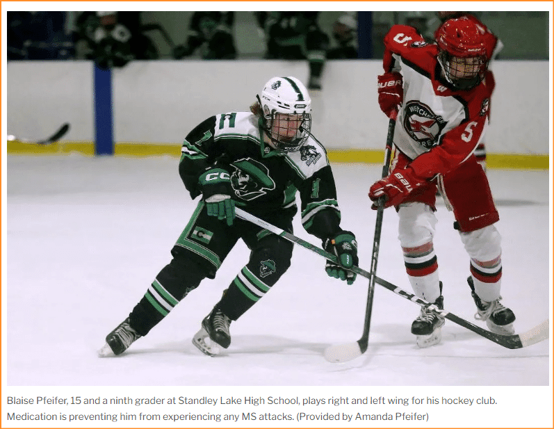 Featured image for “A 15-year-old hockey player with MS may never experience a symptom, thanks to Colorado research”